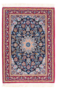 Tappeto Persero - Isfahan - Premio - 104 x 72 cm - blu scuro