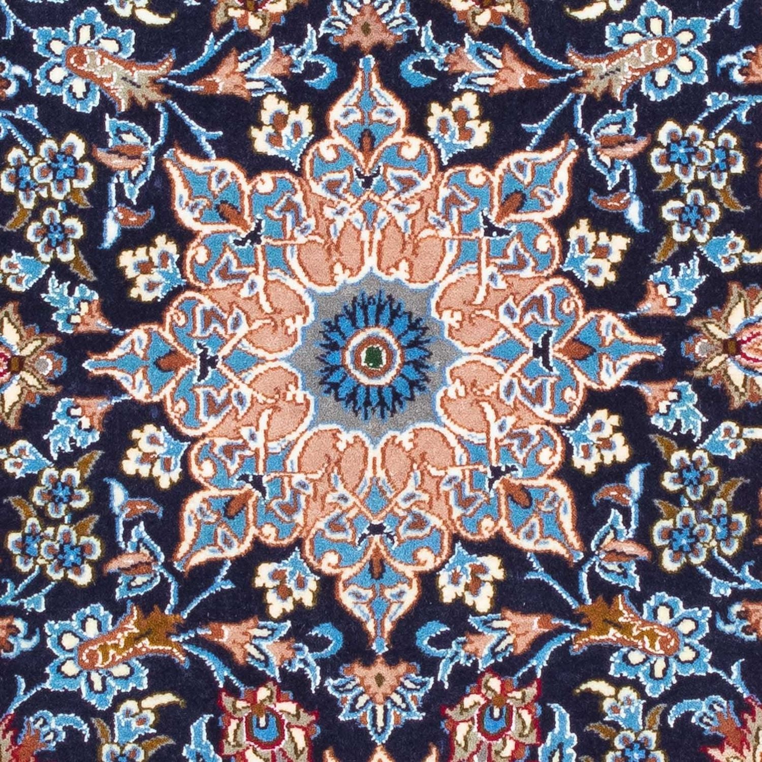 Tappeto Persero - Isfahan - Premio - 104 x 72 cm - blu scuro