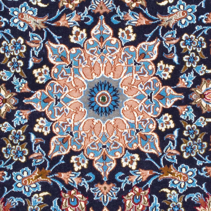 Tappeto Persero - Isfahan - Premio - 104 x 72 cm - blu scuro