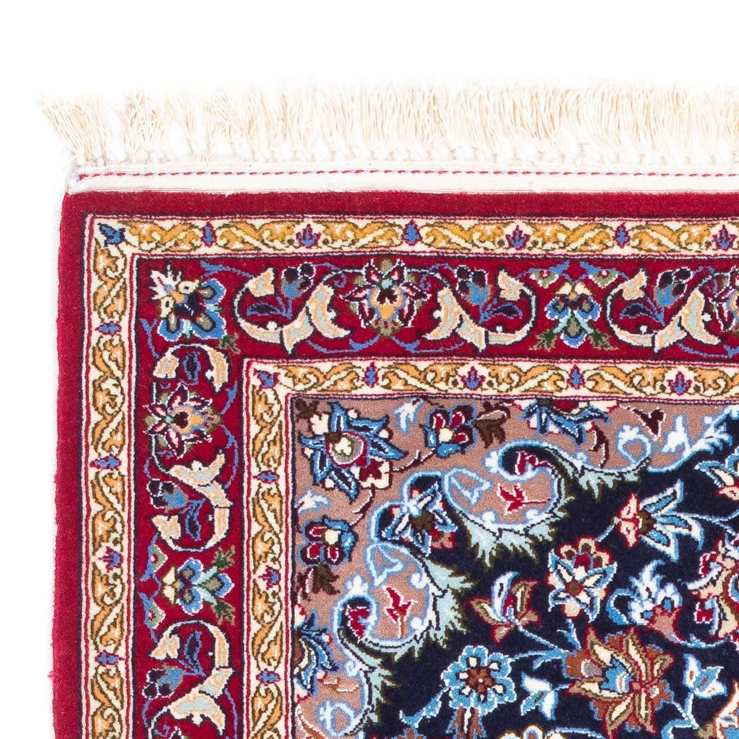 Tappeto Persero - Isfahan - Premio - 104 x 72 cm - blu scuro