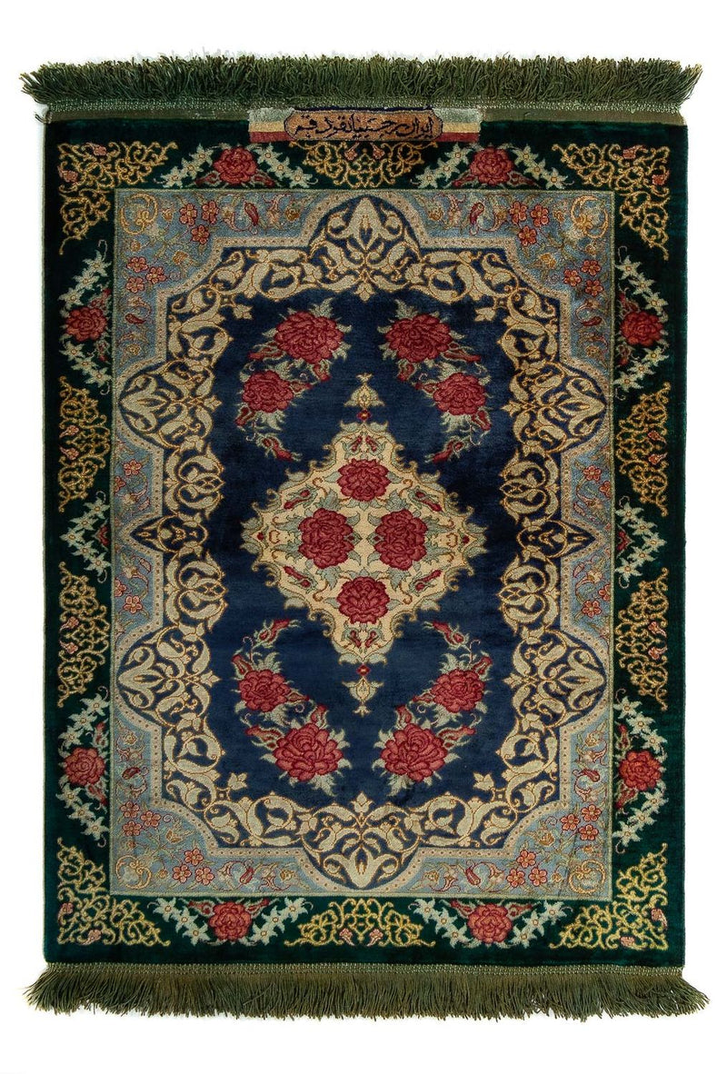 Tappeto Persero - Ghom - 77 x 58 cm - blu scuro