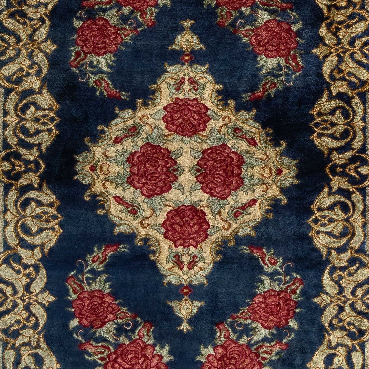 Tappeto Persero - Ghom - 77 x 58 cm - blu scuro