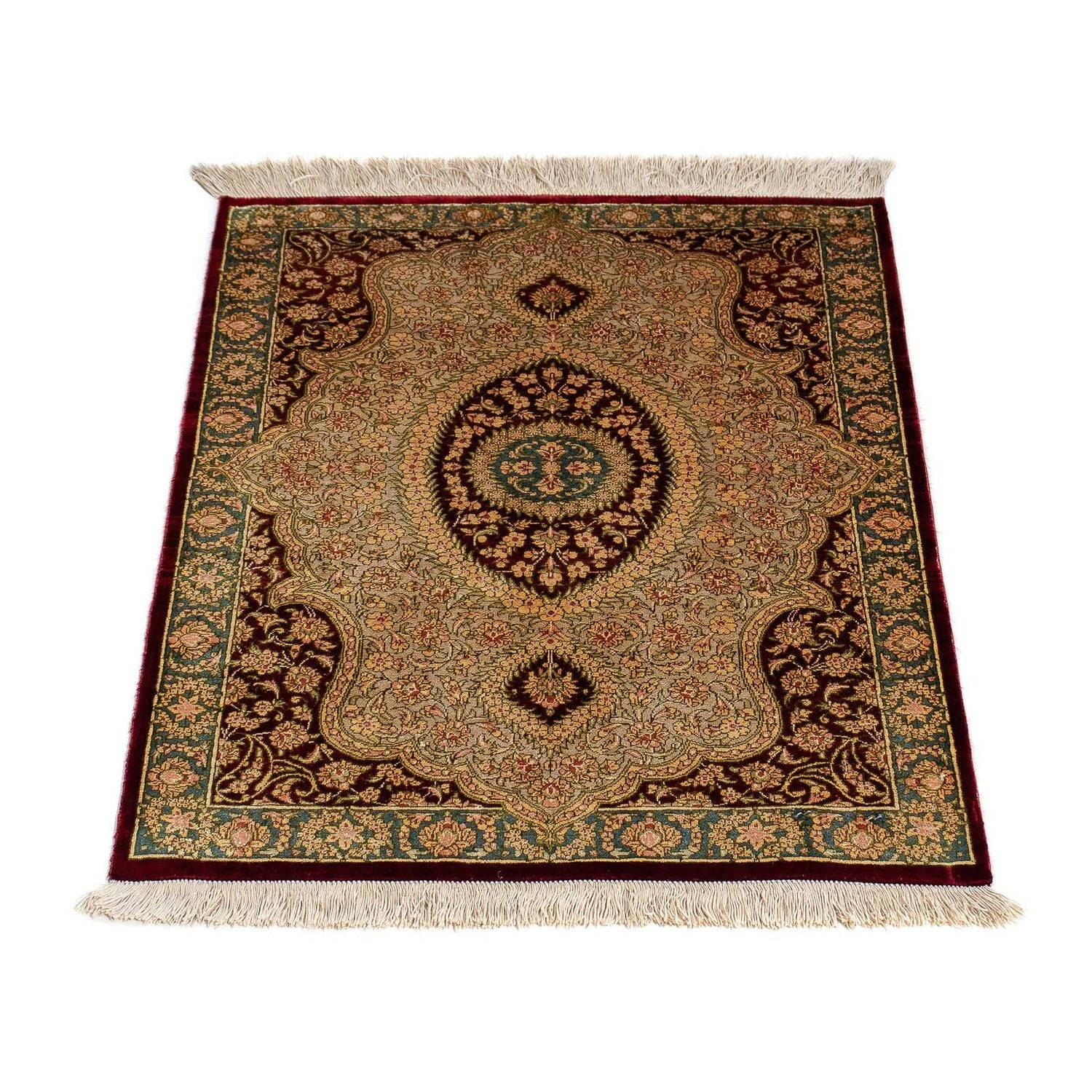 Tappeto Persero - Ghom - 78 x 58 cm - rosso scuro