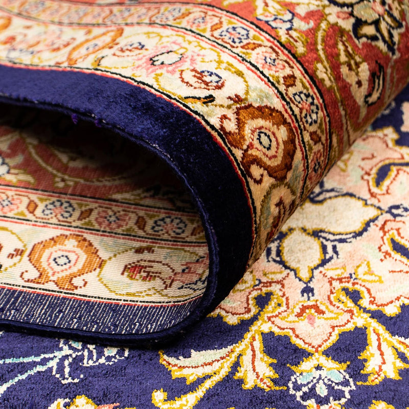 Tappeto di seta - Ghom seta - Premio - 216 x 132 cm - blu scuro
