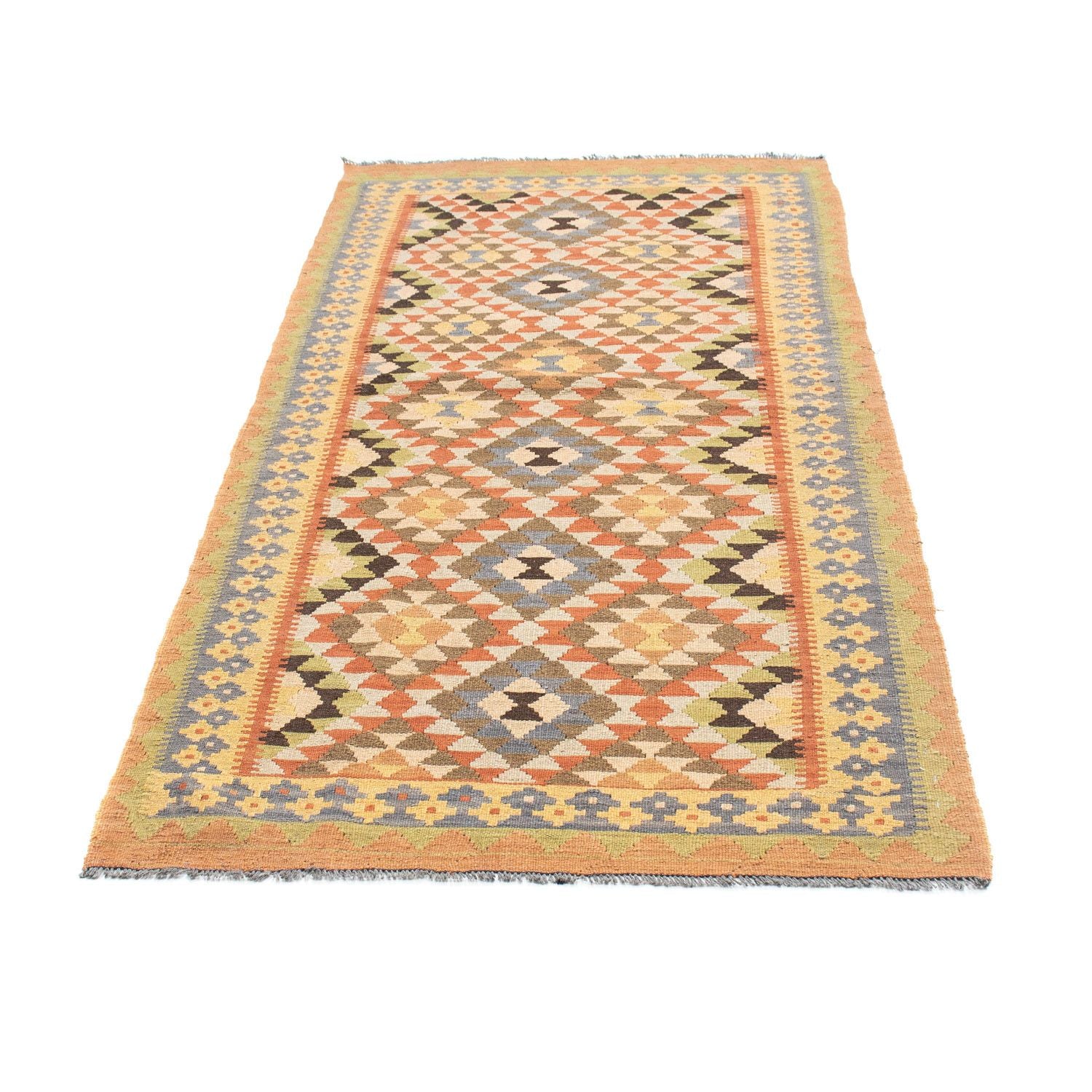 Tappeto corsia Tappeto Kelim - Orientale - 200 x 91 cm - marrone chiaro