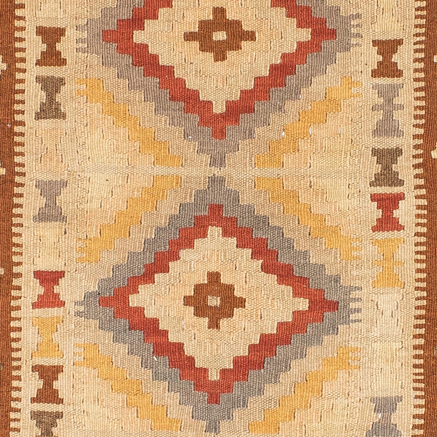 Tappeto corsia Tappeto Kelim - Orientale - 200 x 79 cm - marrone chiaro