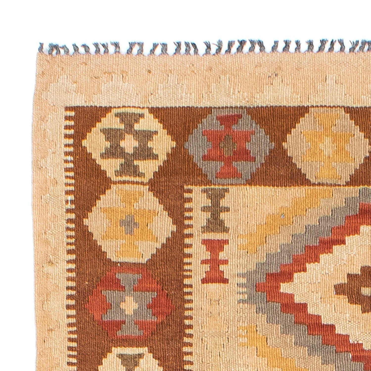 Tappeto corsia Tappeto Kelim - Orientale - 200 x 79 cm - marrone chiaro