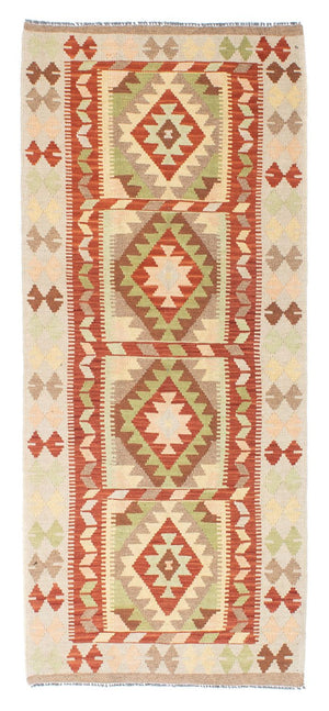 Tappeto corsia Tappeto Kelim - Orientale - 196 x 86 cm - beige