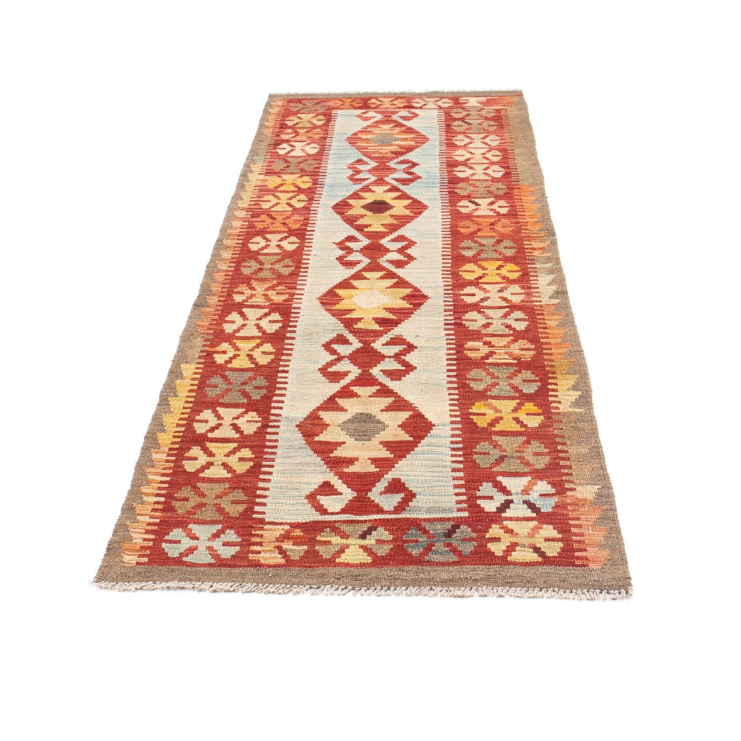 Tappeto corsia Tappeto Kelim - Orientale - 206 x 77 cm - beige