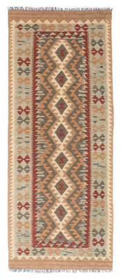 Tappeto corsia Tappeto Kelim - Orientale - 198 x 80 cm - marrone chiaro