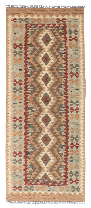Tappeto corsia Tappeto Kelim - Orientale - 198 x 80 cm - marrone chiaro