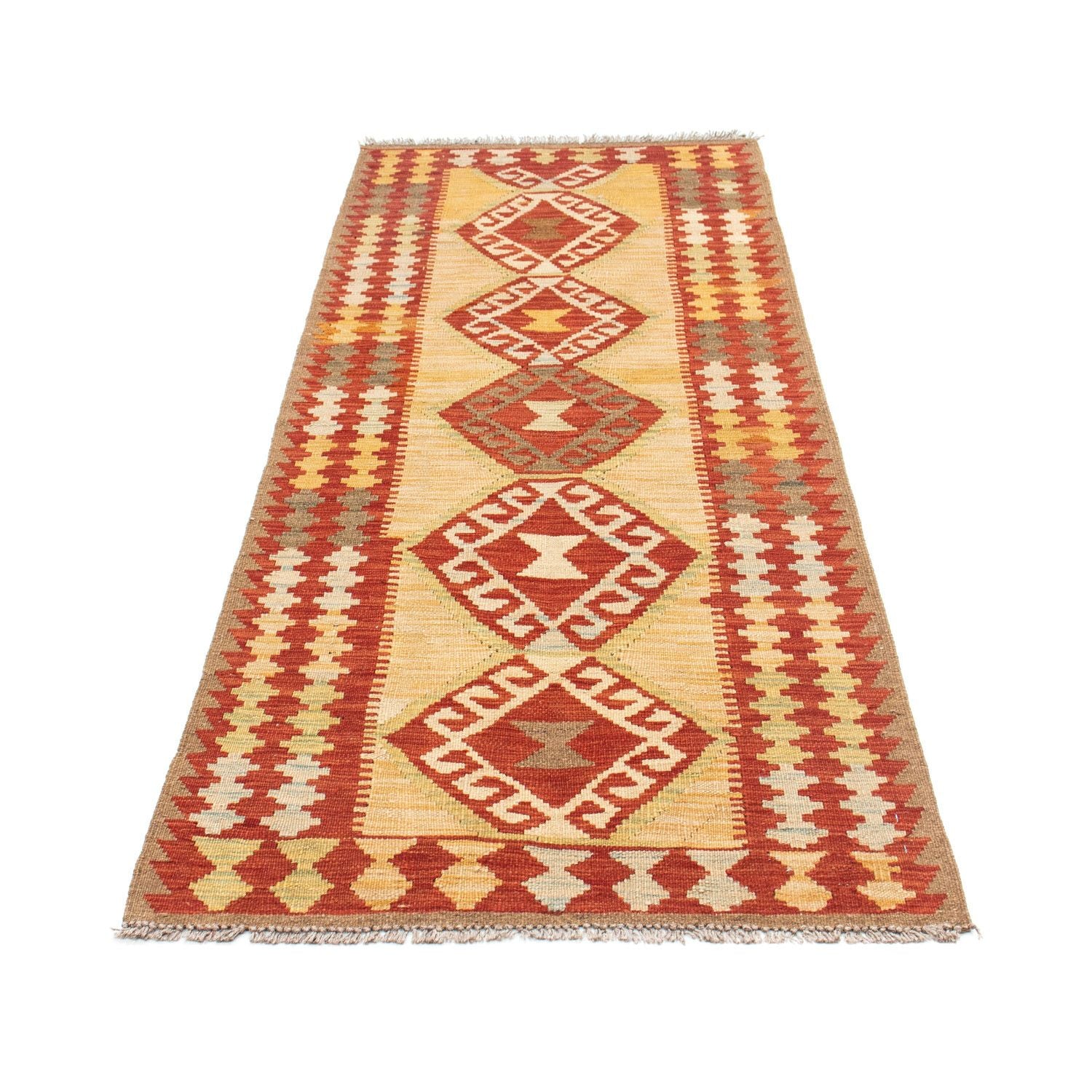 Tappeto corsia Tappeto Kelim - Orientale - 196 x 78 cm - beige
