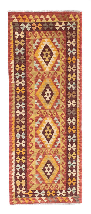 Tappeto corsia Tappeto Kelim - Orientale - 204 x 77 cm - rosso