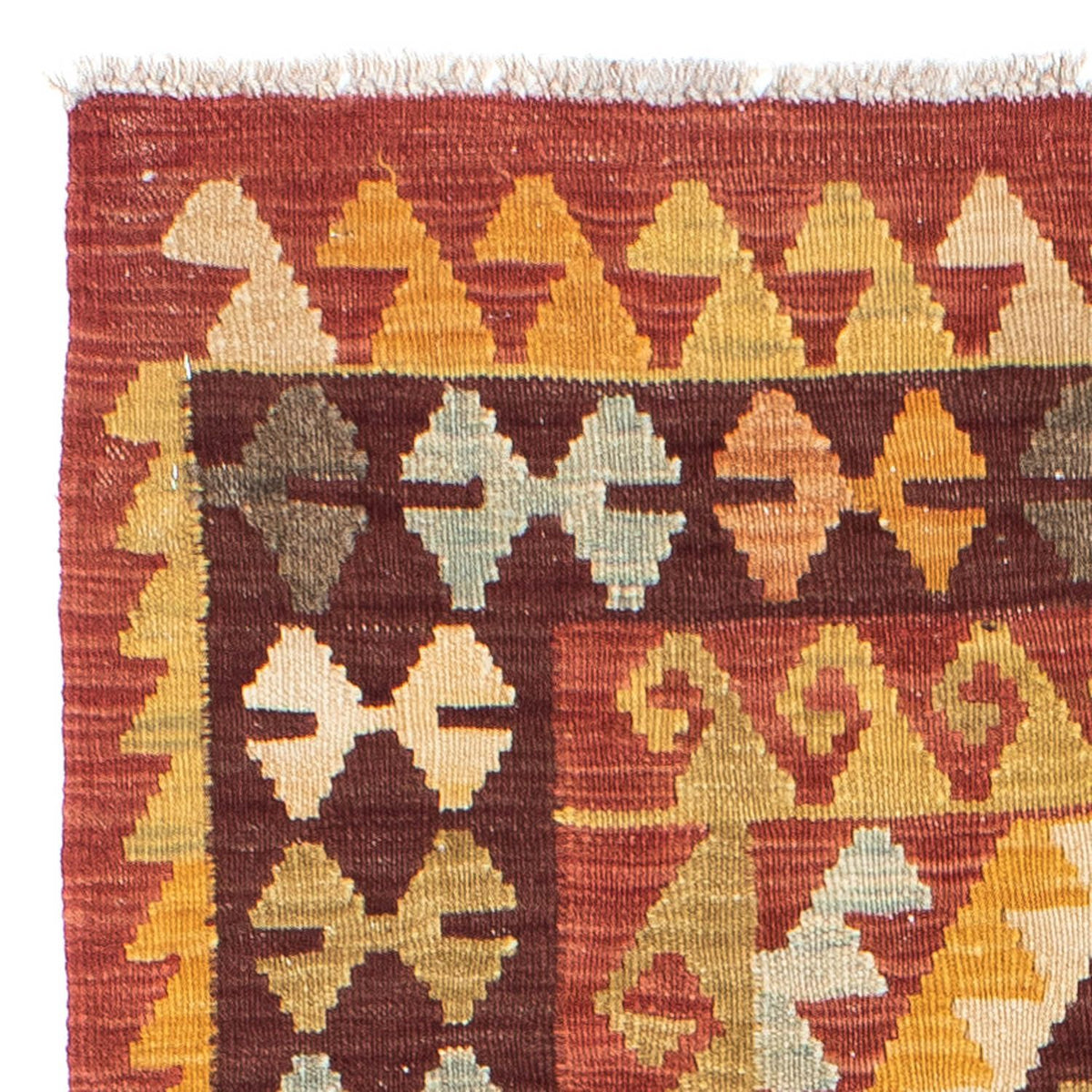 Tappeto corsia Tappeto Kelim - Orientale - 204 x 77 cm - rosso