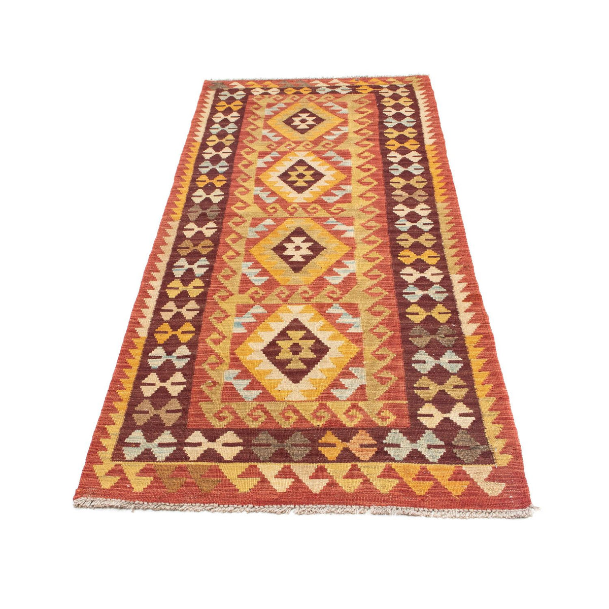 Tappeto corsia Tappeto Kelim - Orientale - 204 x 77 cm - rosso