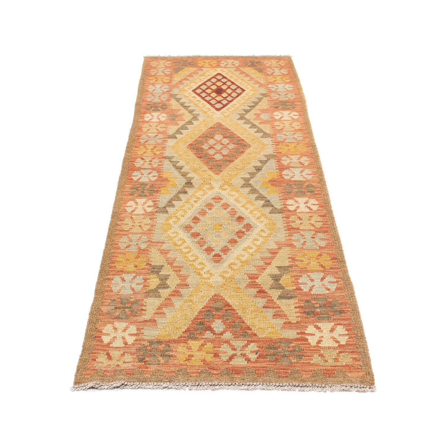 Tappeto corsia Tappeto Kelim - Orientale - 208 x 66 cm - rosso chiaro