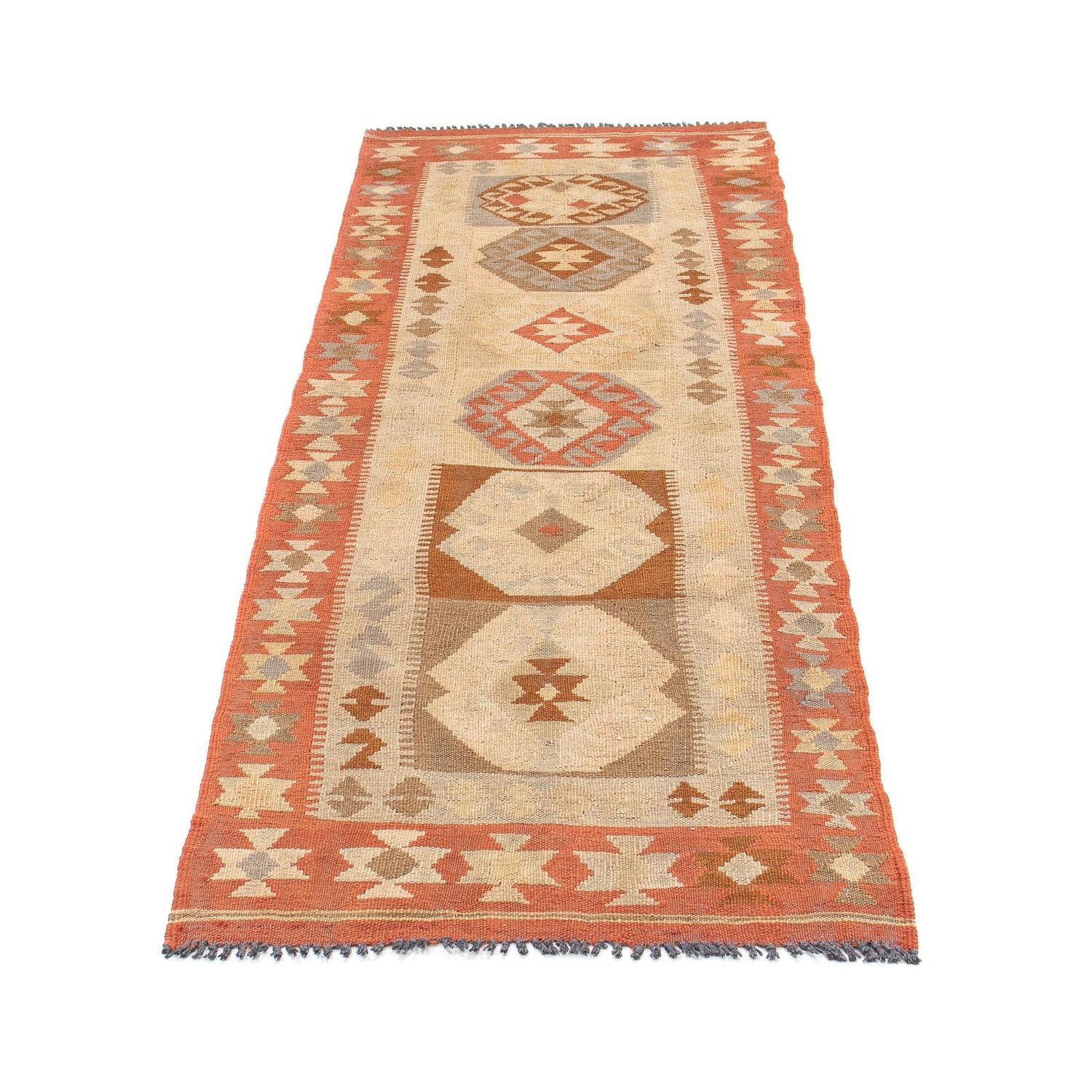 Tappeto corsia Tappeto Kelim - Splash - 199 x 67 cm - beige