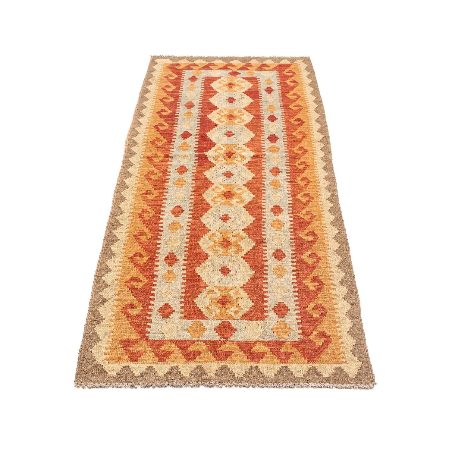 Tappeto corsia Tappeto Kelim - Splash - 197 x 63 cm - rosso
