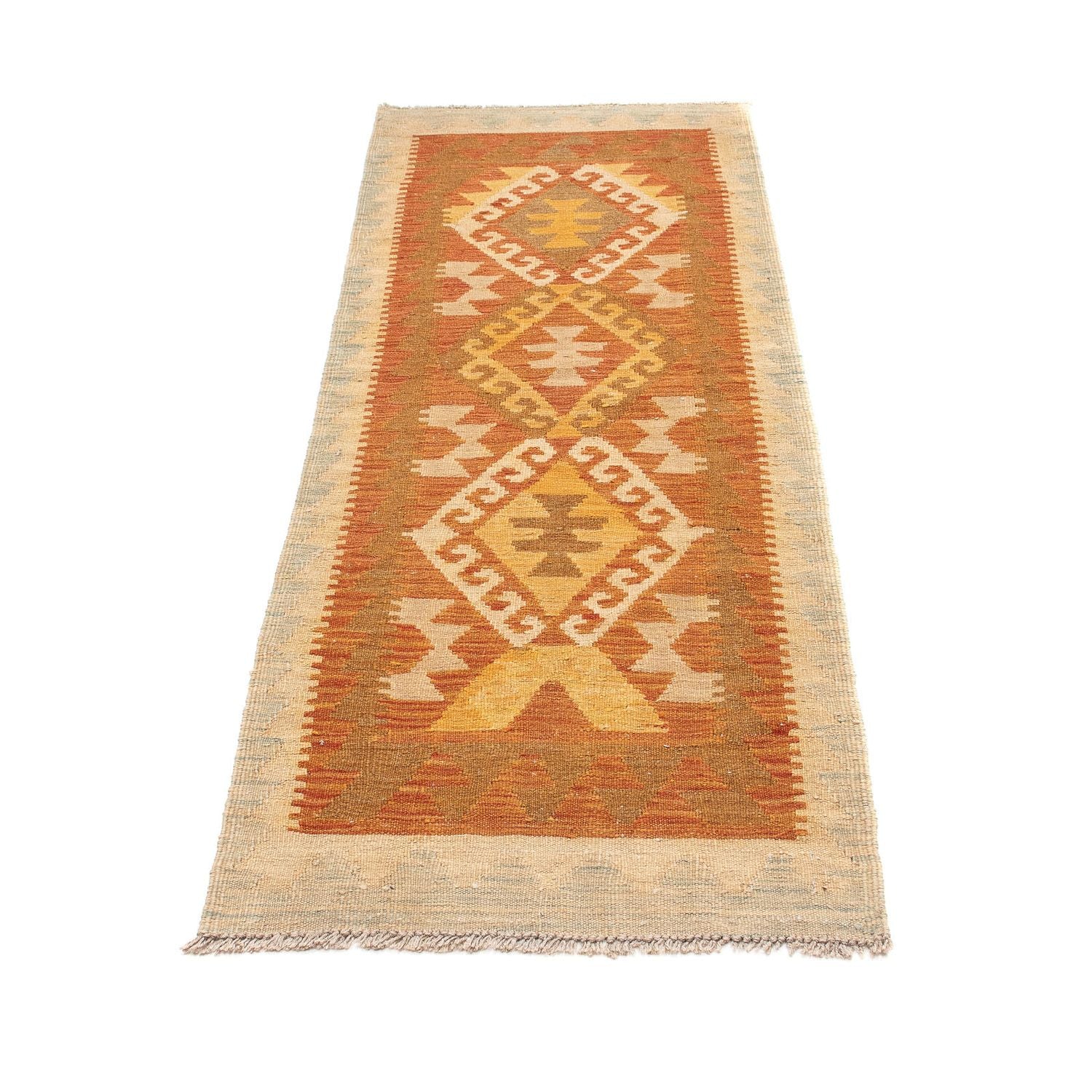 Tappeto corsia Tappeto Kelim - Splash - 200 x 60 cm - ruggine
