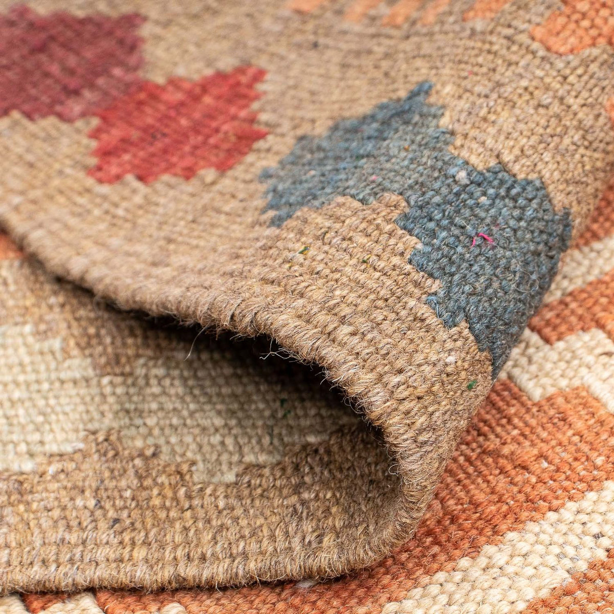 Tappeto corsia Tappeto Kelim - Splash - 200 x 62 cm - marrone