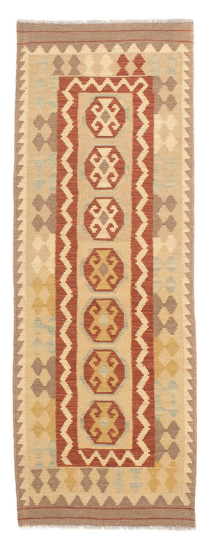 Tappeto corsia Tappeto Kelim - Splash - 197 x 68 cm - marrone chiaro