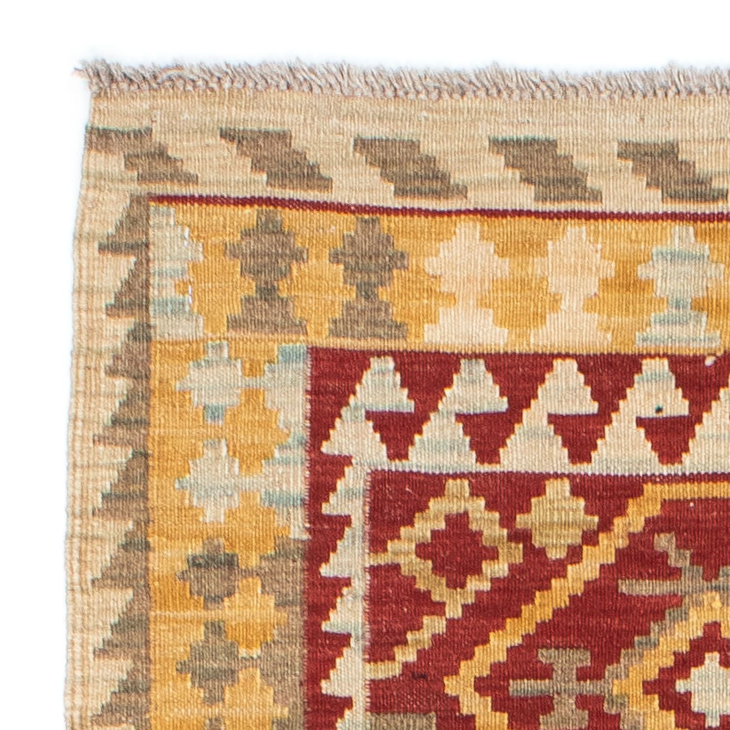Tappeto corsia Tappeto Kelim - Orientale - 203 x 71 cm - rosso