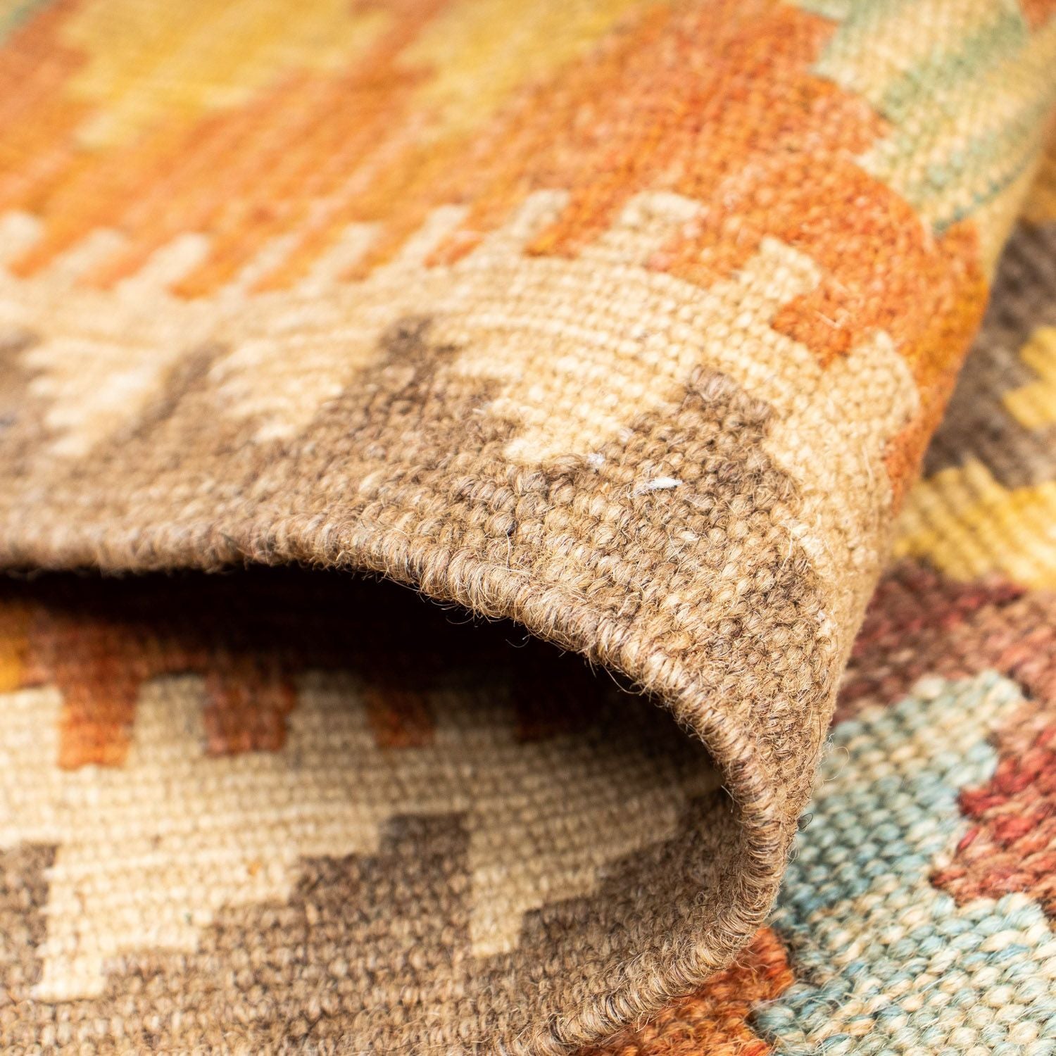 Tappeto corsia Tappeto Kelim - Orientale - 209 x 71 cm - oro