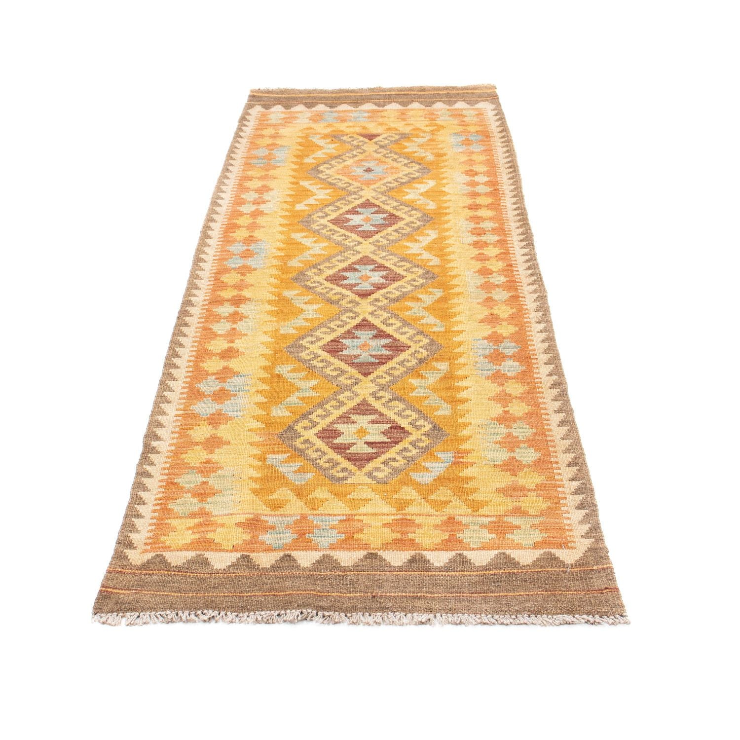 Tappeto corsia Tappeto Kelim - Orientale - 209 x 71 cm - oro