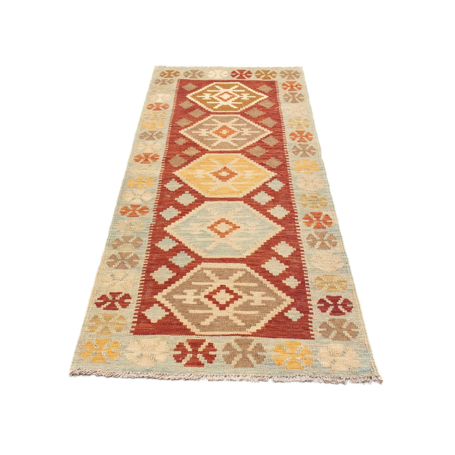 Tappeto corsia Tappeto Kelim - Orientale - 203 x 70 cm - beige