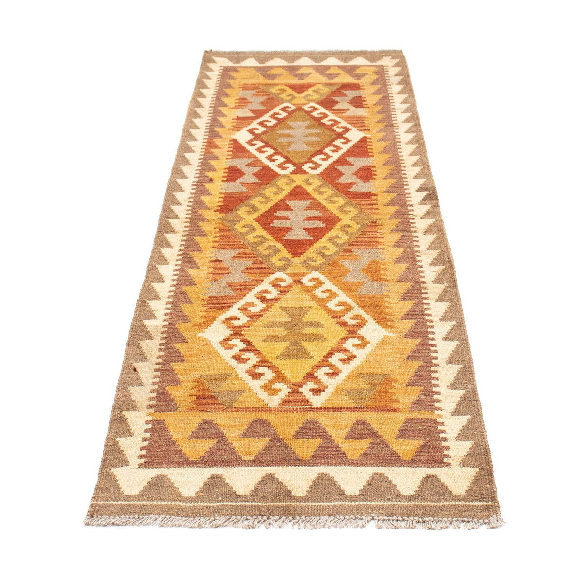 Tappeto corsia Tappeto Kelim - Orientale - 203 x 64 cm - marrone chiaro