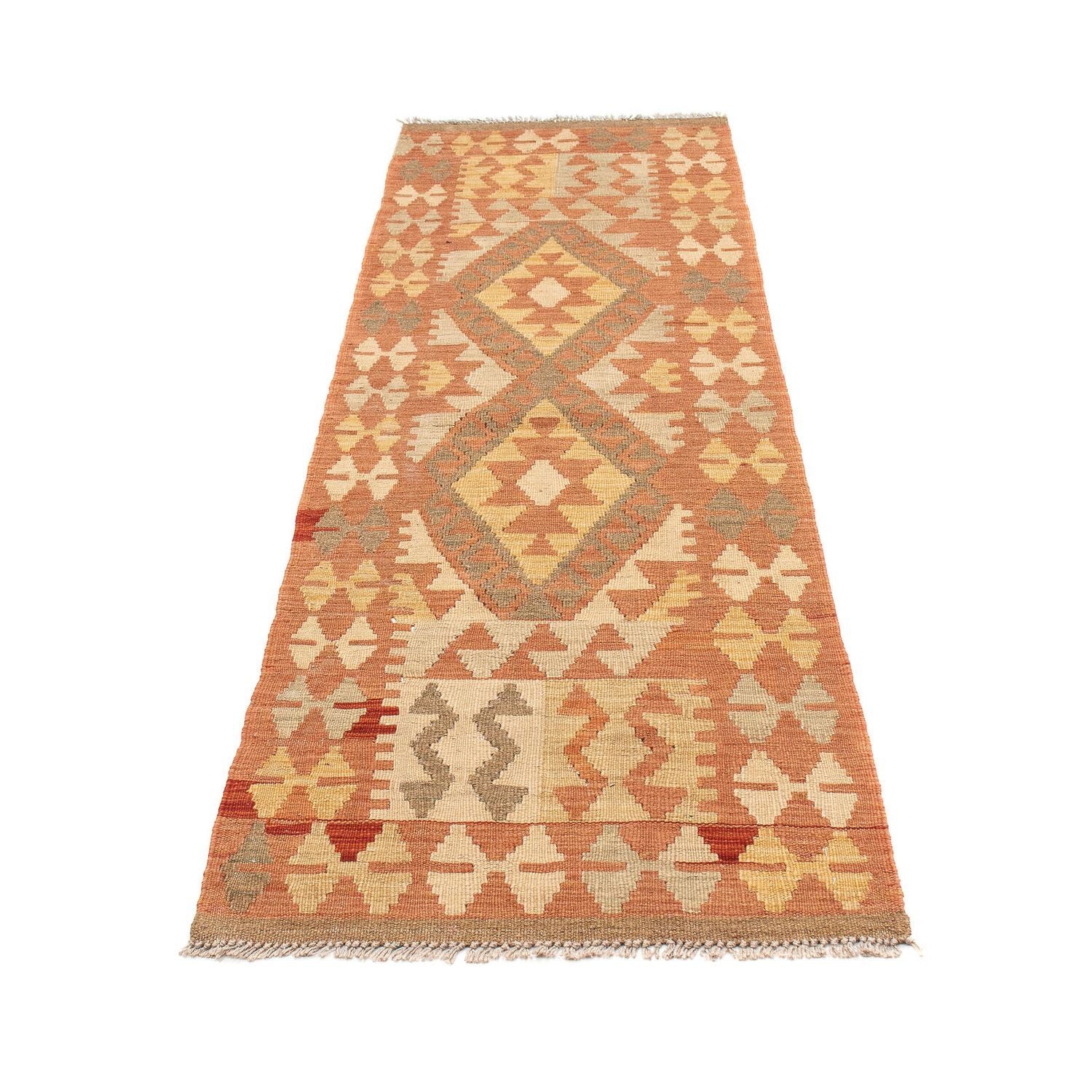 Tappeto corsia Tappeto Kelim - Splash - 207 x 65 cm - rosso chiaro
