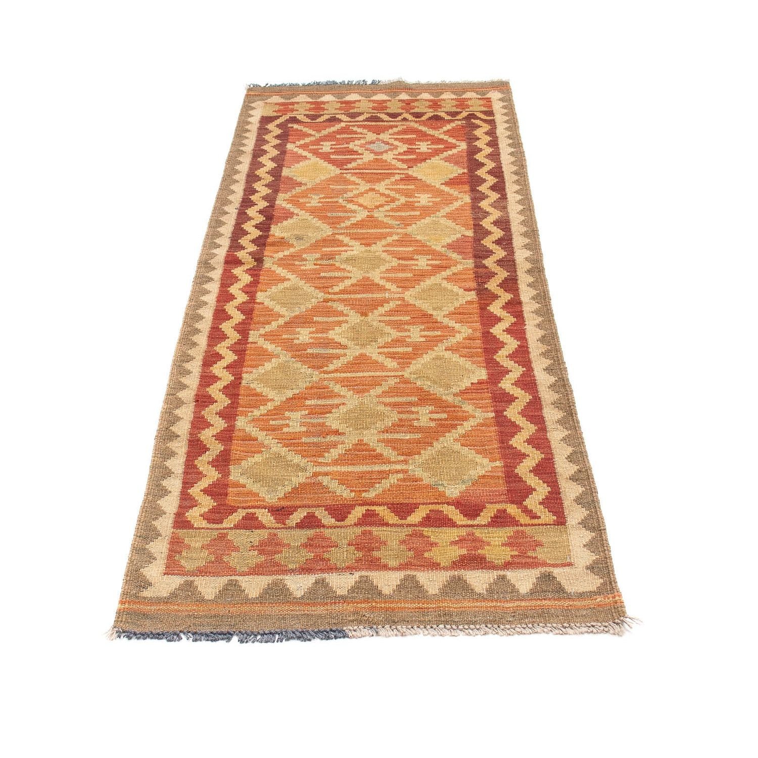 Tappeto corsia Tappeto Kelim - Splash - 198 x 68 cm - ruggine