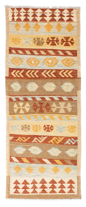 Tappeto corsia Tappeto Kelim - Orientale - 207 x 77 cm - beige