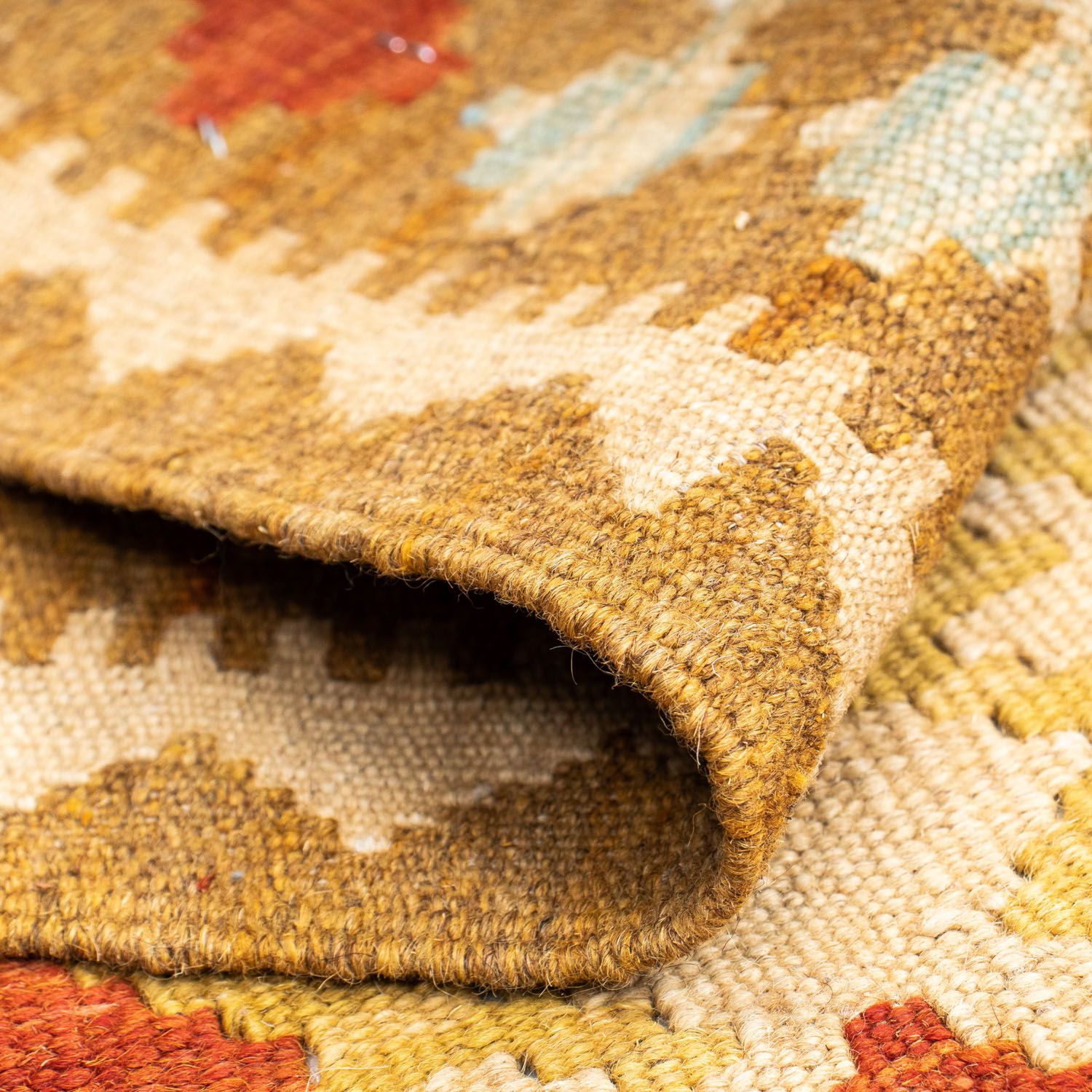 Tappeto corsia Tappeto Kelim - Orientale - 202 x 70 cm - beige
