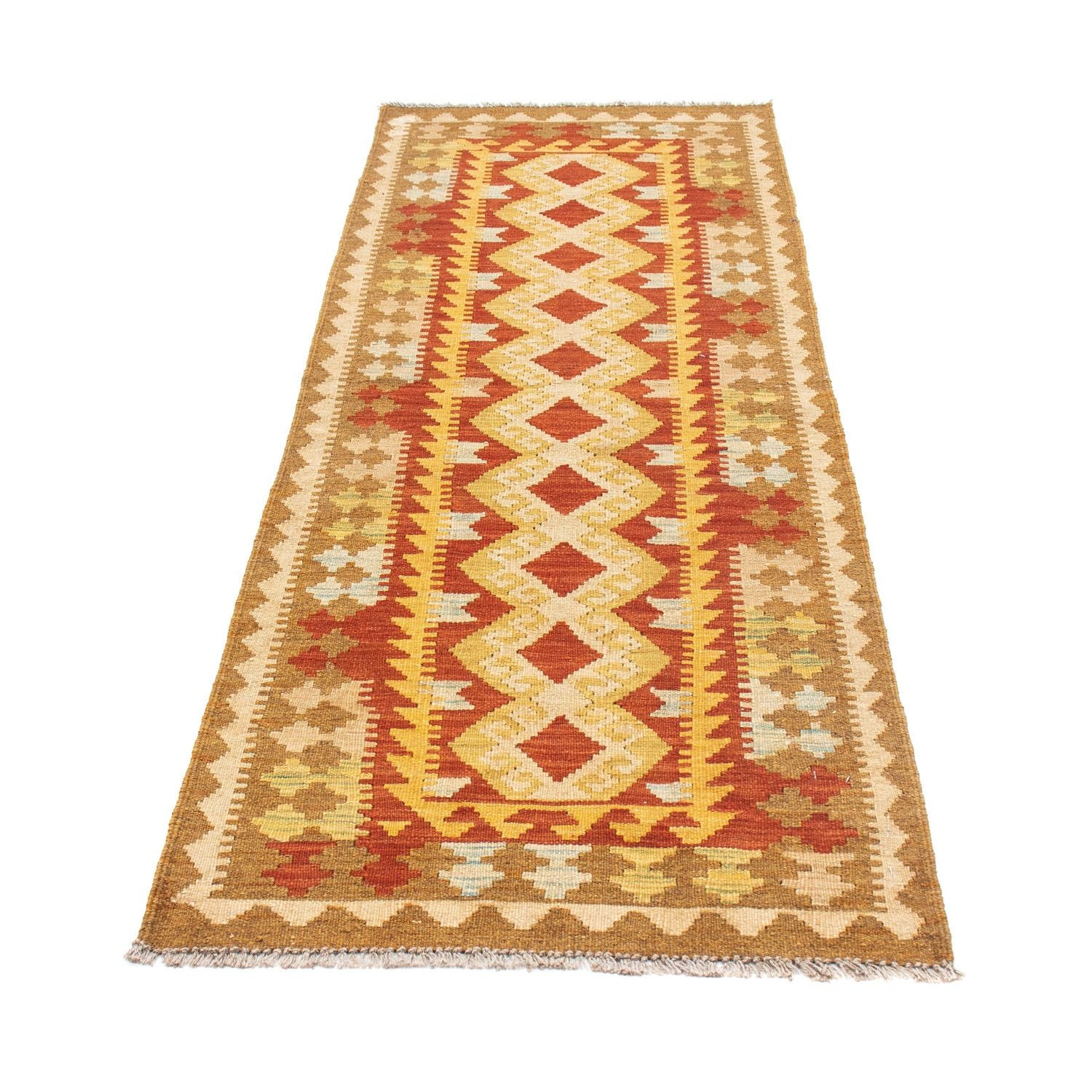 Tappeto corsia Tappeto Kelim - Orientale - 202 x 70 cm - beige
