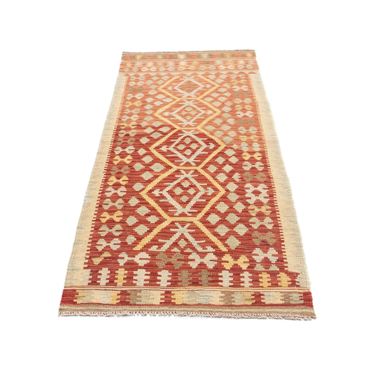 Tappeto corsia Tappeto Kelim - Orientale - 202 x 74 cm - rosso