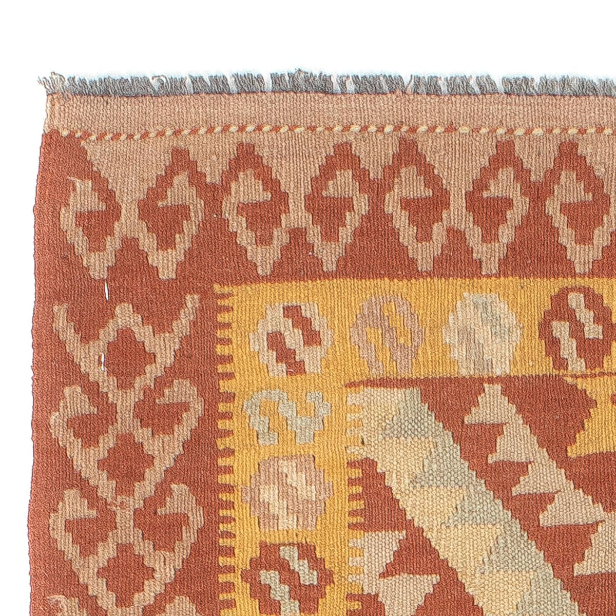 Tappeto corsia Tappeto Kelim - Splash - 203 x 69 cm - ruggine