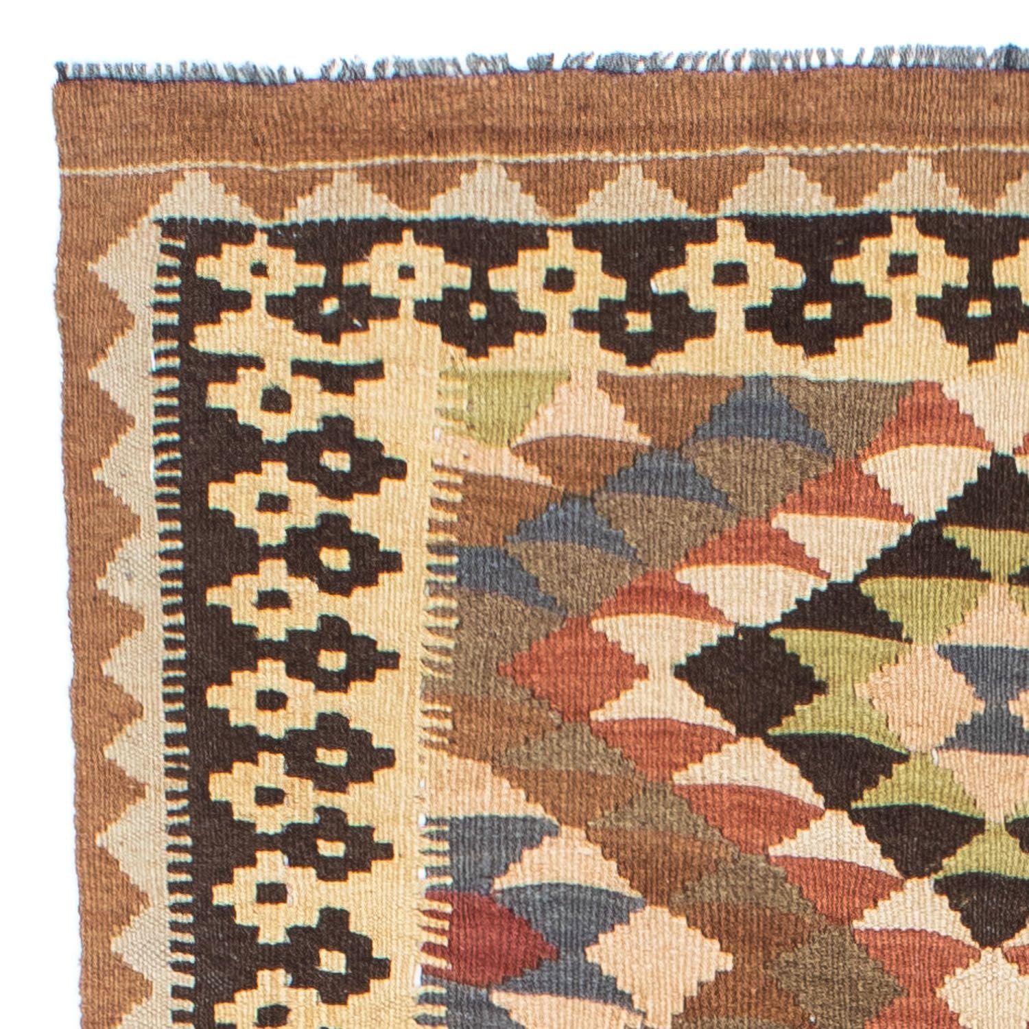 Tappeto corsia Tappeto Kelim - Orientale - 207 x 85 cm - marrone chiaro