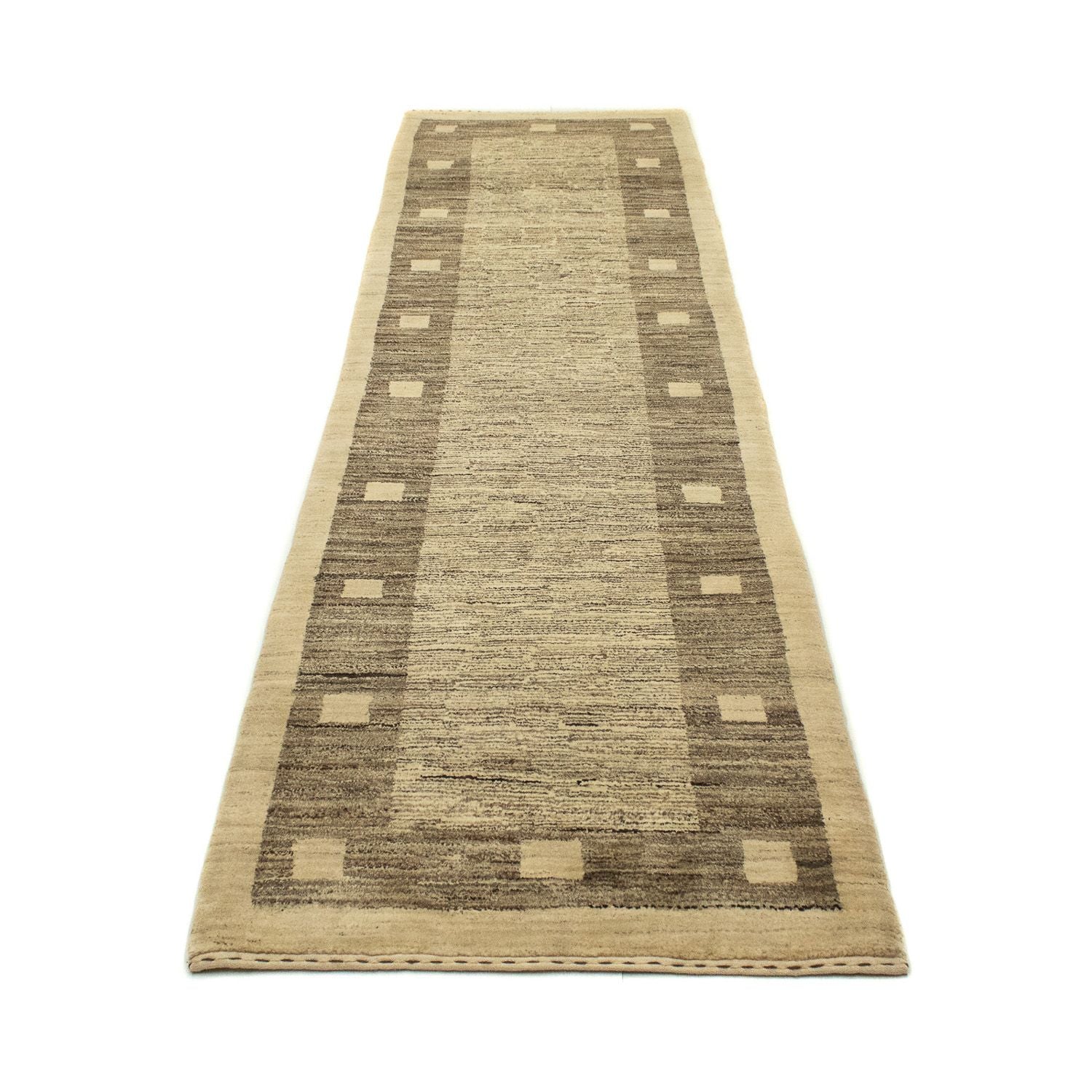 Tappeto corsia Tappeto Gabbeh - Indus - 300 x 74 cm - grigio
