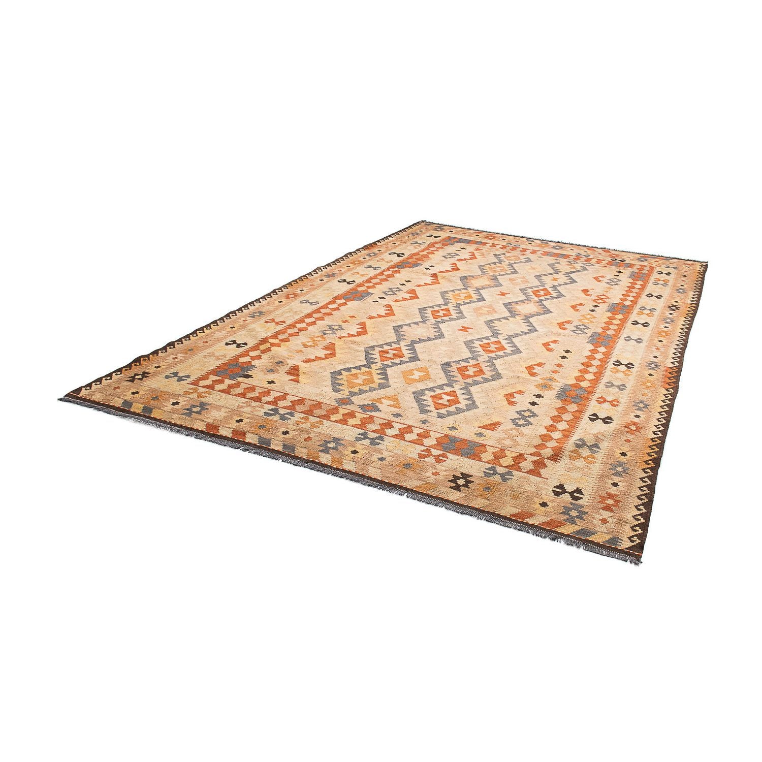 Tappeto Kelim - Splash - 293 x 200 cm - marrone chiaro
