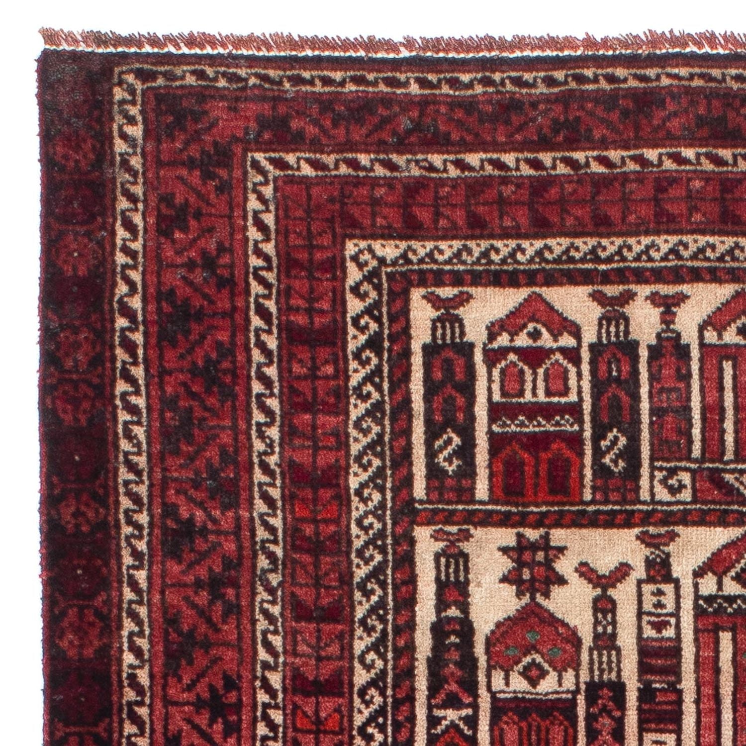 Tappeto Belutsch - 138 x 89 cm - rosso scuro