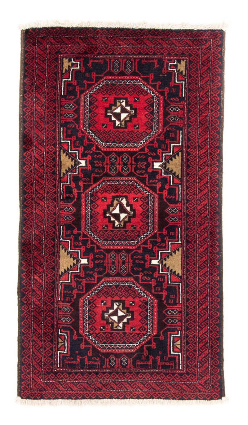 Tappeto corsia Tappeto Belutsch - 175 x 95 cm - rosso scuro