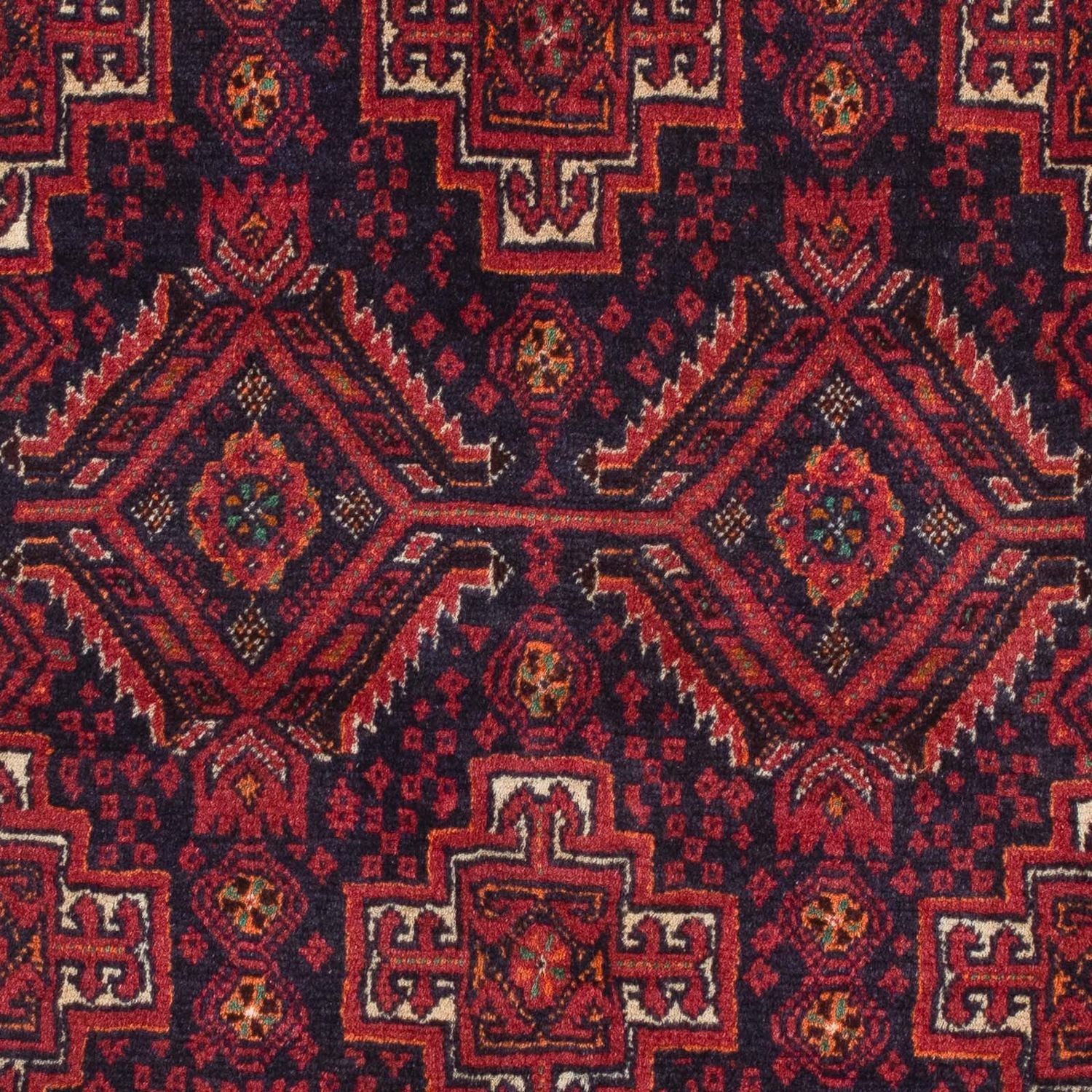 Tappeto Belutsch - 169 x 136 cm - rosso scuro