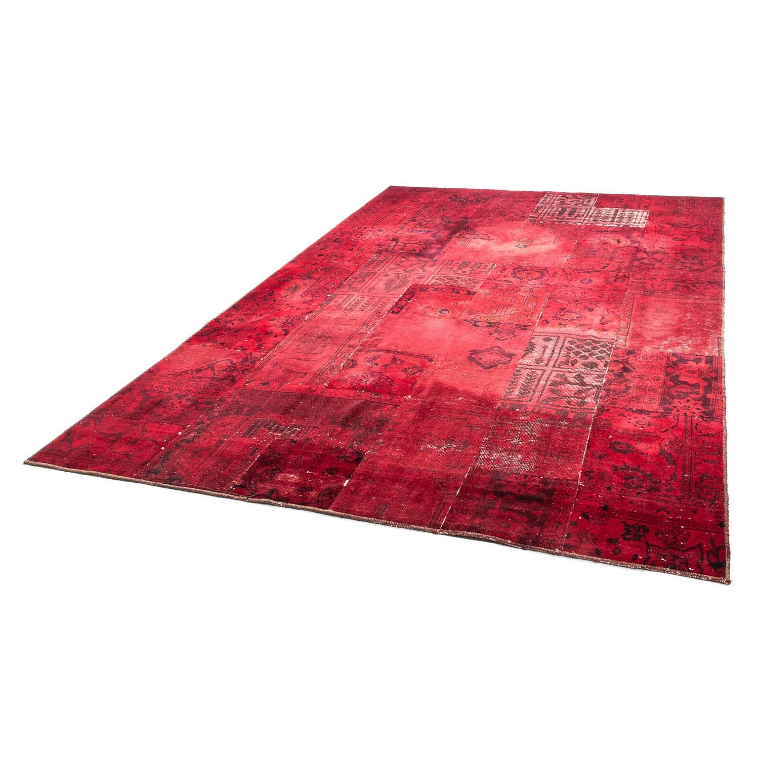 Tappeto Patchwork - 293 x 194 cm - rosso scuro