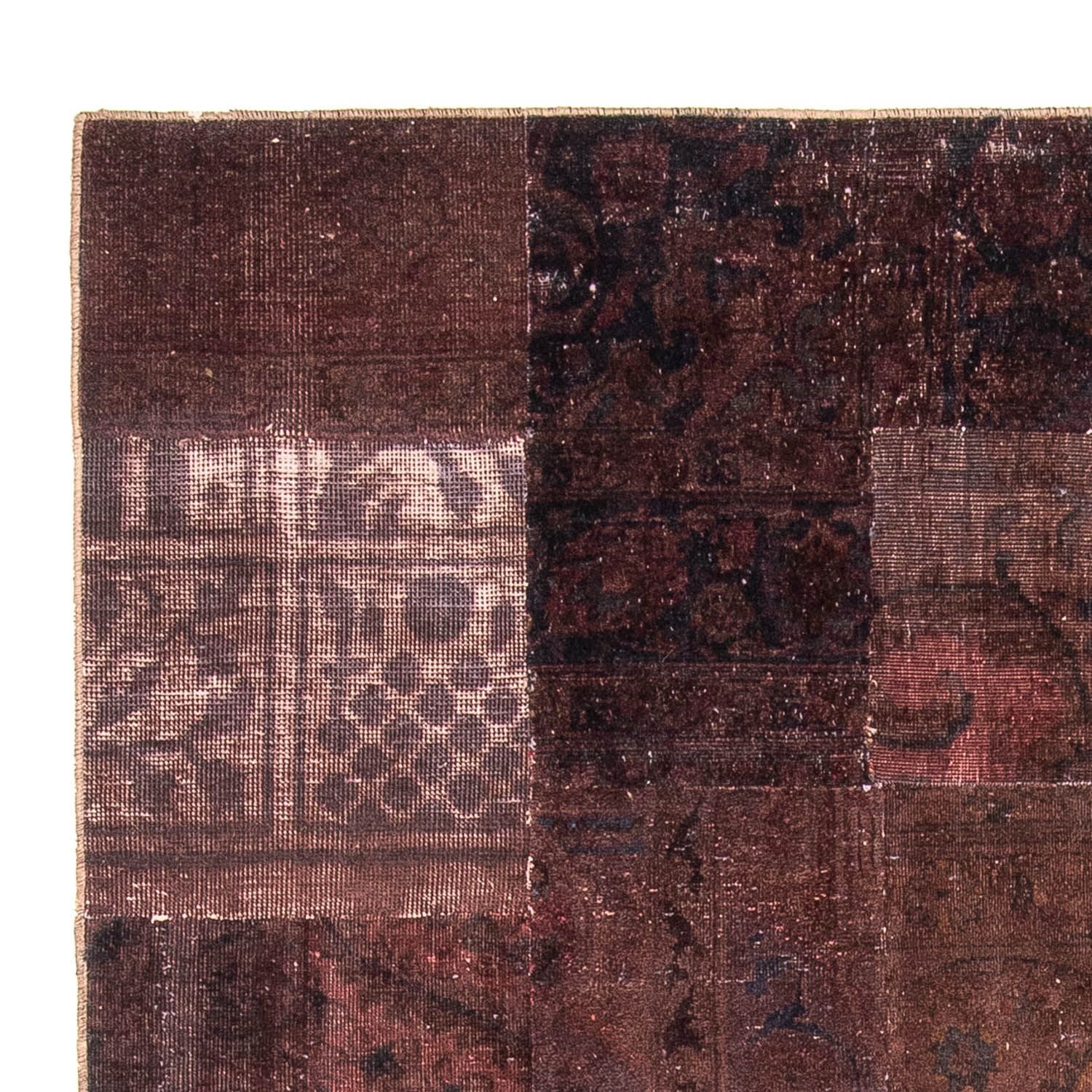 Tappeto Patchwork - 233 x 195 cm - marrone scuro