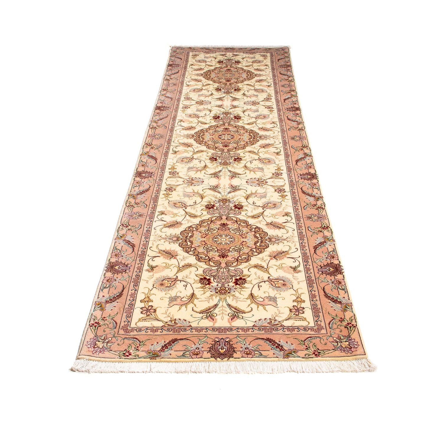 Tappeto corsia Tappeto Persero - Tabriz - Reale - 310 x 88 cm - beige