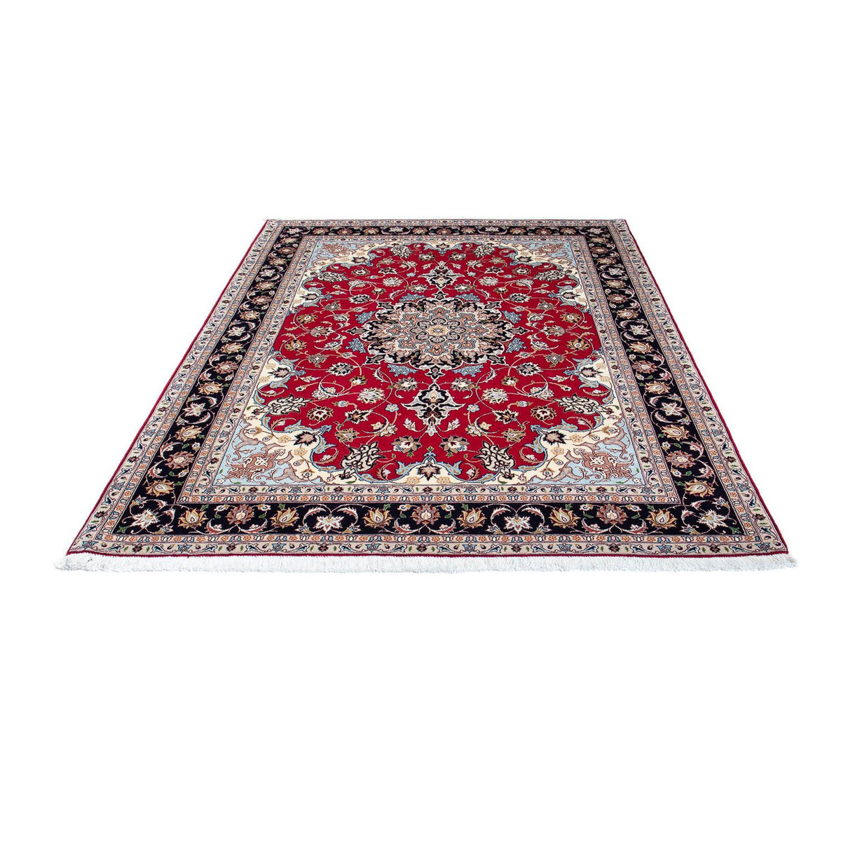 Tappeto Persero - Tabriz - Reale - 200 x 153 cm - rosso scuro