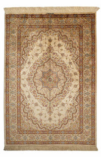 Tappeto di seta - Ghom seta - Premio - 188 x 130 cm - beige