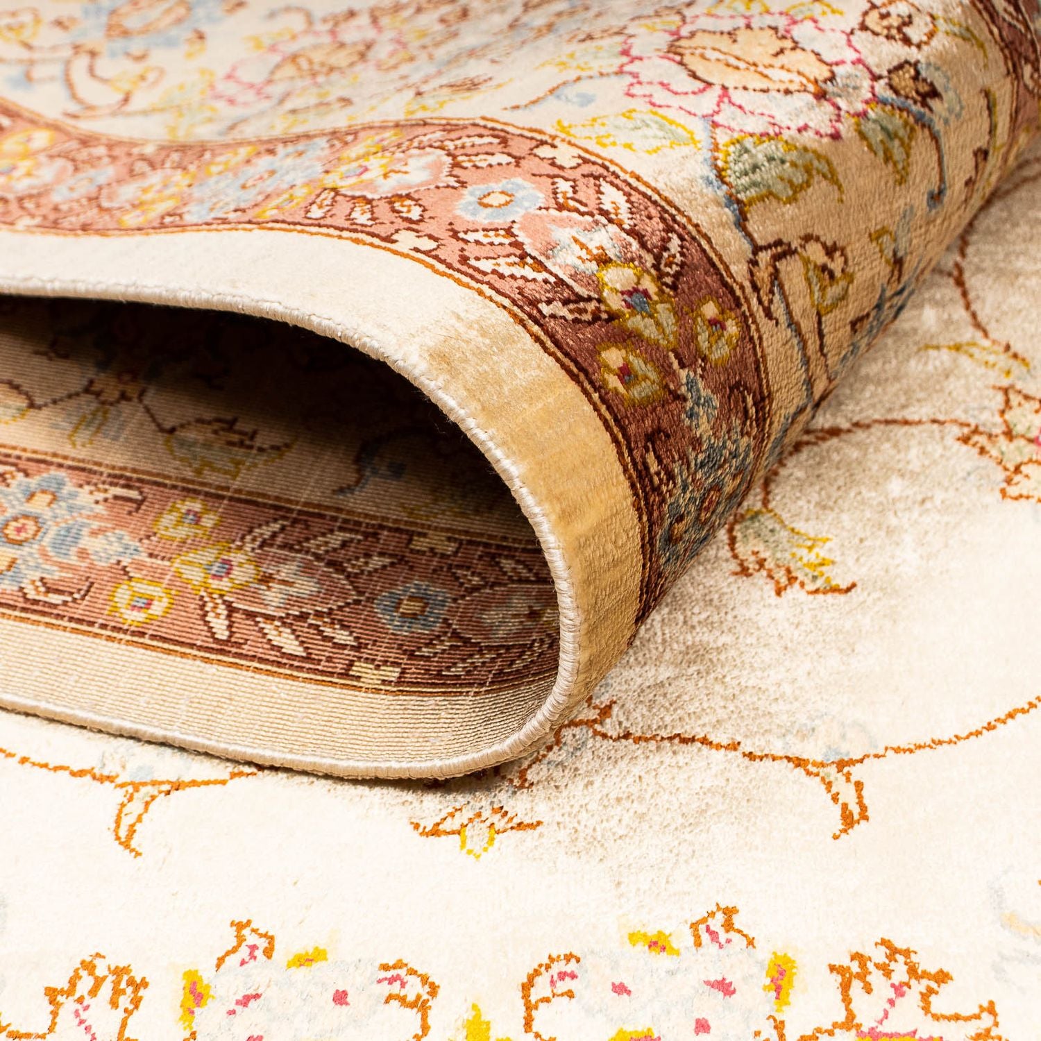 Tappeto di seta - Ghom seta - Premio - 188 x 130 cm - beige