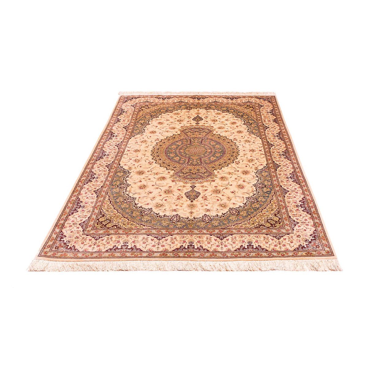 Tappeto di seta - Ghom seta - Premio - 197 x 131 cm - beige